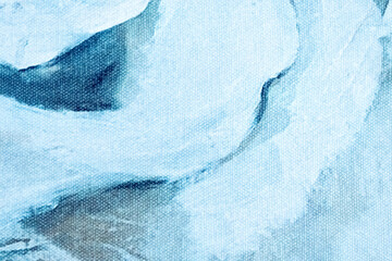 Abstract art background light blue and white colors. Watercolor painting on canvas with sky gradient.
