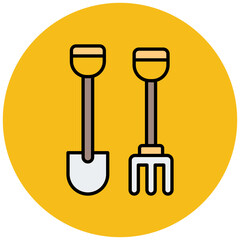 Shovel and rake Icon