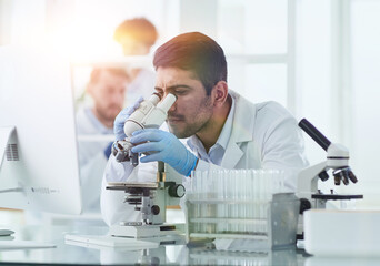 In a Modern Laboratory Research Scientist Conducts Experiments
