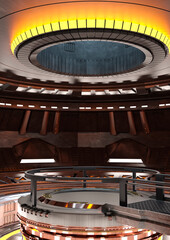 Obraz premium 3D Rendering Science Fiction Podium