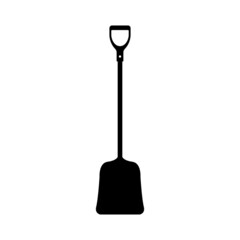 Shovel Silhouette. Black and White Icon Design Element on Isolated White Background