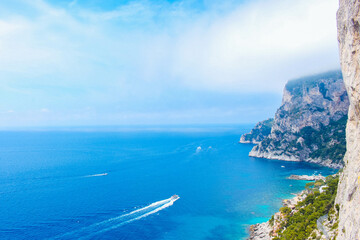 Fototapeta na wymiar Sea landscape beautiful view from Capri island 