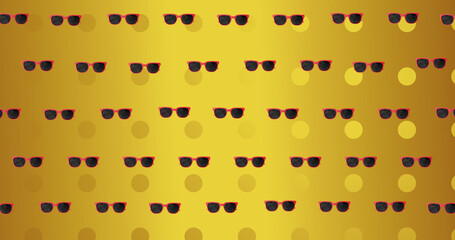 Image of glasses over yellow dotted background