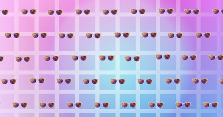 Image of glasses over pink checked background