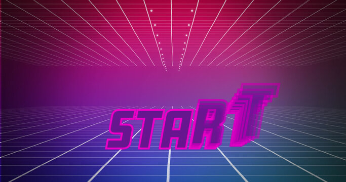 Start text and futuristic background