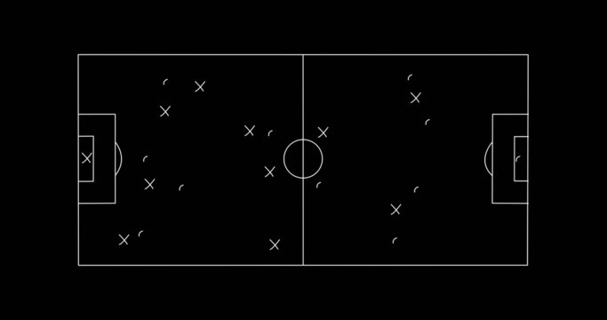 Image of football game plan on blackboard