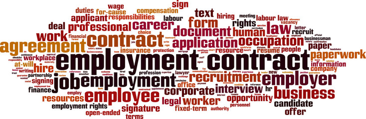 Employment contract word cloud