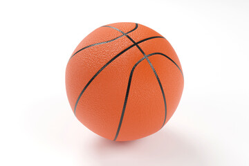 Red basketball isolated on white background, 3d rendering