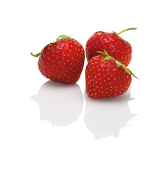 three strawberries on white - 507853451