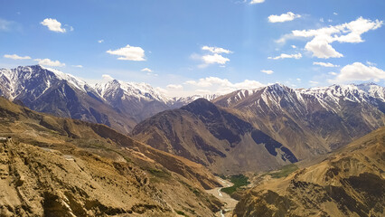 Beautiful panorama of the mountains in the Himalaya