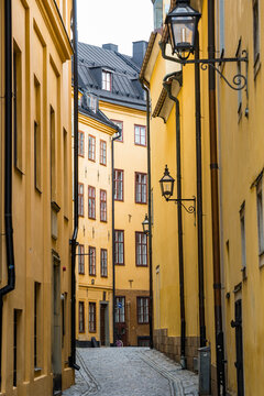 Stockholm, Sweden The narrrow street of Bolhusgrand on Gamla Stanor Old Town.