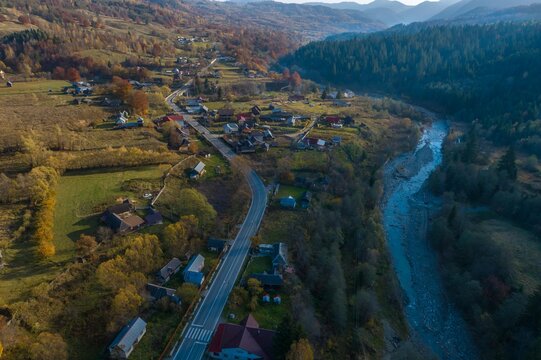 Lepsa, Romania. Beautiful lanscape in the autumn.