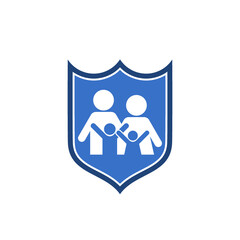 Safeguard family care protection shield icon isolated on white background