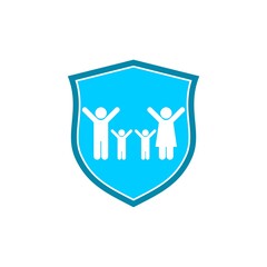 Safeguard family care protection shield icon isolated on white background