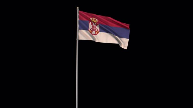 Serbia flag, 4k video background is transparent