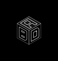 Cube letter logo design, font logo design, unique logo design.