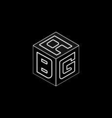 Cube letter logo design, font logo design, unique logo design.