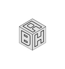 Letter logo design, Cube logo design.