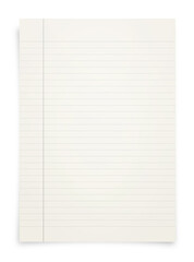 White paper with grid line pattern isolated on white background.