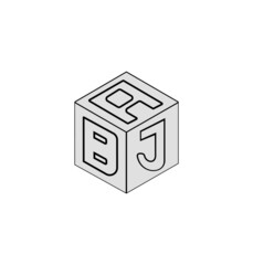 Letter logo design, Cube logo design.