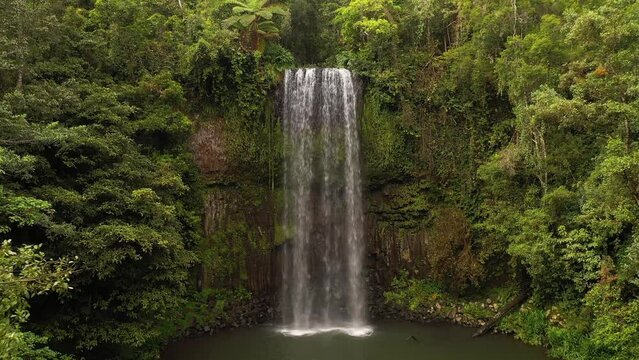 Beautiful Millaa Millaa Falls waterfall with rainforest and ferns, Atherton Tablelands, Queensland, Australia