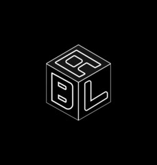 Cube letter logo design, font logo design, unique logo design.