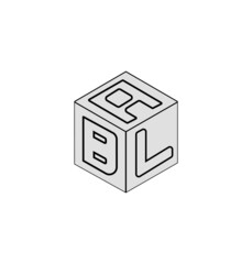 Letter logo design, Cube logo design.