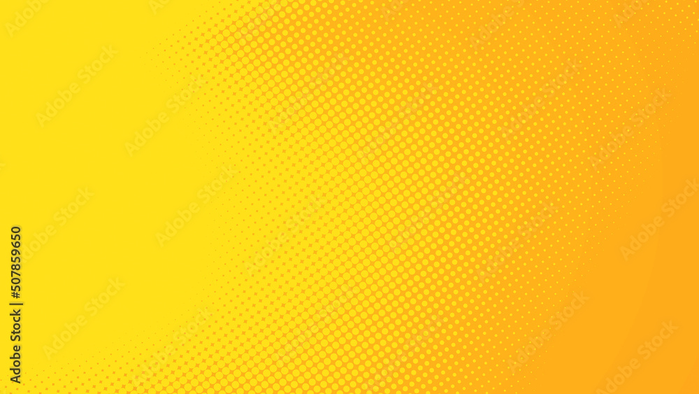 Poster dots halftone yellow orange color pattern gradient texture background.