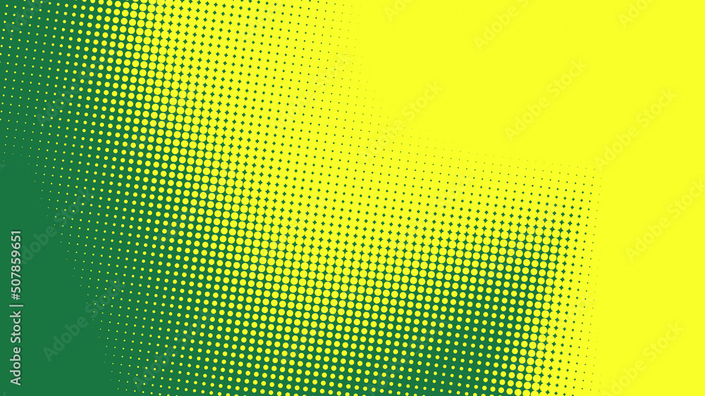 Poster dots halftone yellow green color pattern gradient texture background.