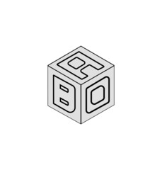 Letter logo design, Cube logo design.