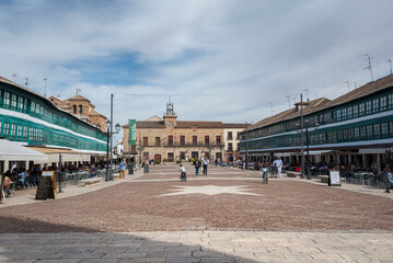 Naklejka premium Main Square of Almagro, in the province of Ciudad Real, Spain. This town is a tourist destination and is designed as Historic-Artistic Grouping