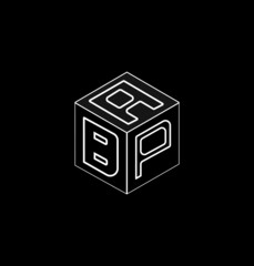 Cube letter logo design, font logo design, unique logo design.