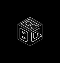 Cube letter logo design, font logo design, unique logo design.