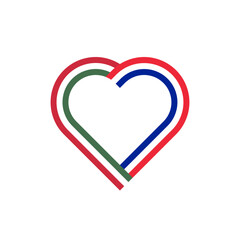 unity concept. heart ribbon icon of hungary and france flags. vector illustration isolated on white background