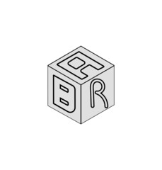 Letter logo design, Cube logo design.