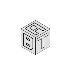 Letter logo design, Cube logo design.