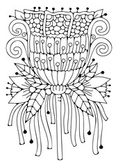 Coloring page, art therapy for children and adults. Artline background for coloring.