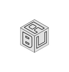 Letter logo design, Cube logo design.