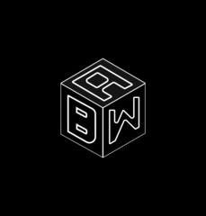 Cube letter logo design, font logo design, unique logo design.