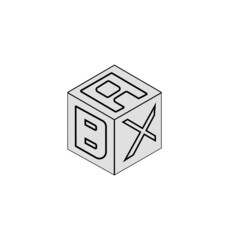 Letter logo design, Cube logo design.
