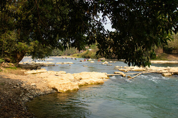 A beautiful panoramic view of Vang Vieng city in Laos.