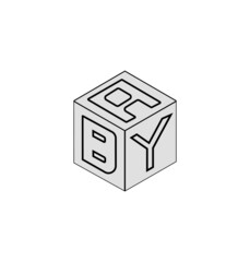 Letter logo design, Cube logo design.