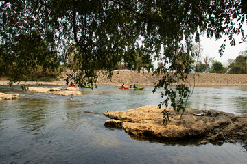 A beautiful panoramic view of Vang Vieng city in Laos.
