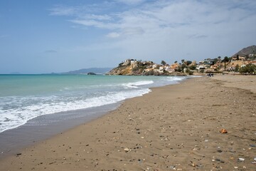 Fototapeta na wymiar Bolnuevo Beach on the coast of Murcia, Spain