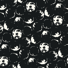Monochrome Grunge Textured Dotted Pattern
