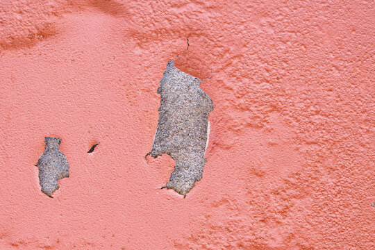 Wall paint that peels off and wears off.