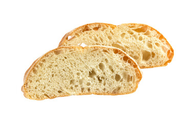 slices of white wheat bread isolated on white