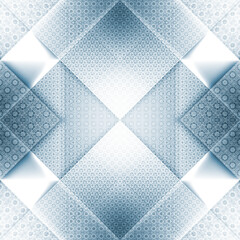 Obraz premium Beautiful white blue abstract background with geometric pattern and 3D effect. Beautiful template for design.