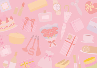 母の日_プレゼントイラスト_背景_カラー
