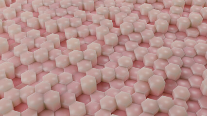 Pink interconnected hexagonal shapes